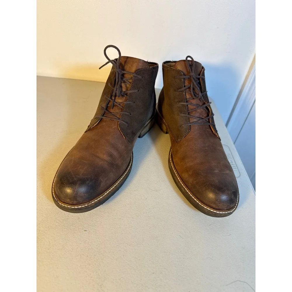 ECCO Mens Turn GTX Chukka Boots Brown Leather Suede Lace Up Ankle Boots Sz 13